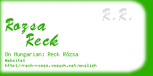 rozsa reck business card